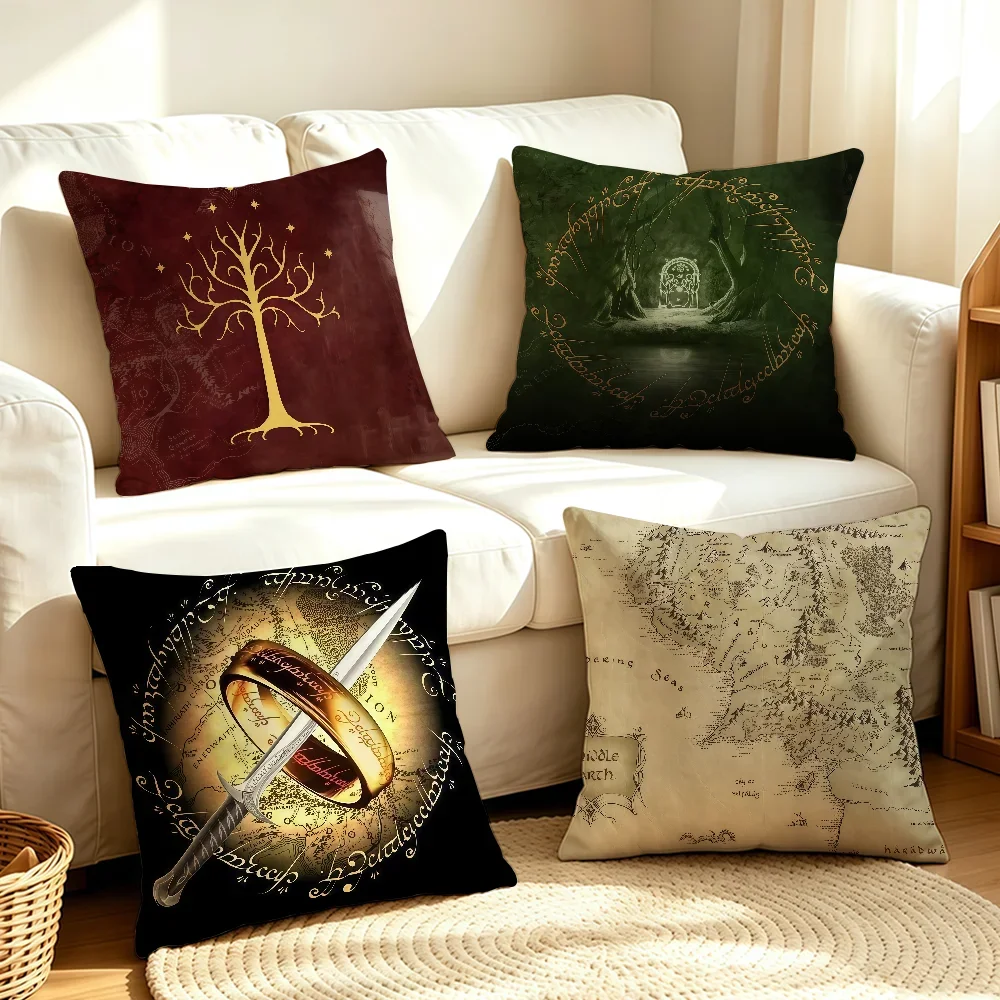 Fantasy Film L-Lord of the R-Rings-S cushion cover Soft Smooth Hidden Zipper Washable Decorative Couch Office Housewarming Gift