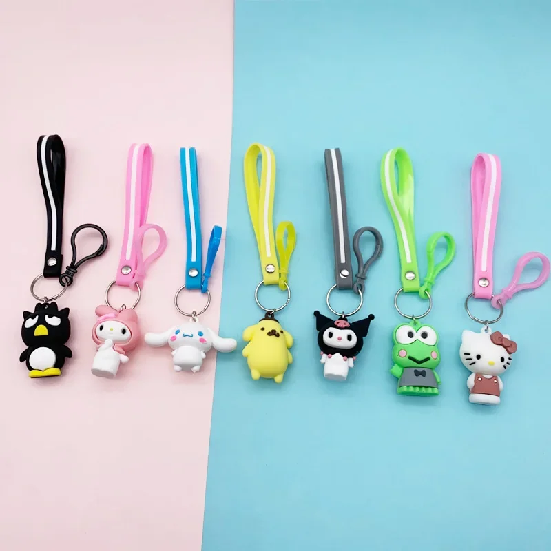 Hello Kitty Cinnamon Dog Anime Keychain Doll My Melody Key Chains Kuromi Small Pendant Sanrio Phone Bag Accessories Girls Gifts