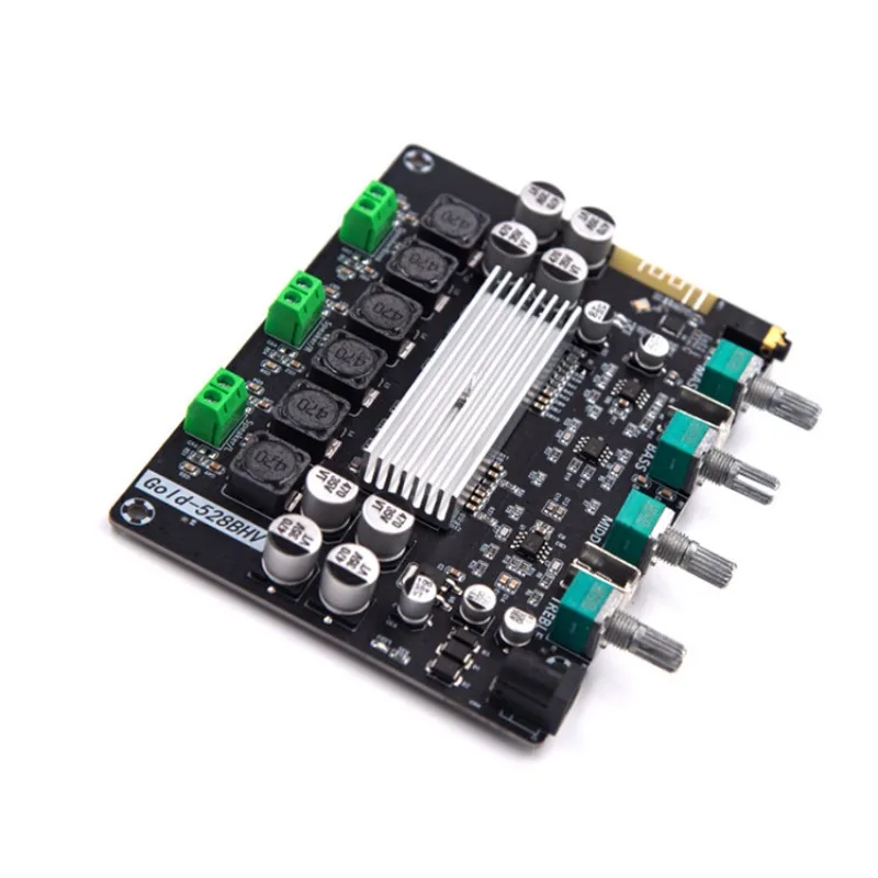 TPA3116 digitale eindversterker board 2.1 kanaals 2*50 W + 100 W high power 8-24 V Gold-528BHV