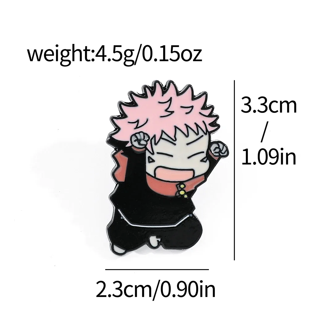 4 Pcs Cartoon Character Brooch Handsome Eye Mask Boy Enamel Pin Metal Badge Jewelry Backpack Clothing Accessories Festival Gift image 6
