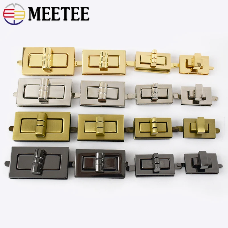 

2/5Sets Meetee Metal Twist Turn Lock Snap Clasps Purse DIY Handmade Closure Hasp Buckle Crafts Locks for Bag Part Accessories