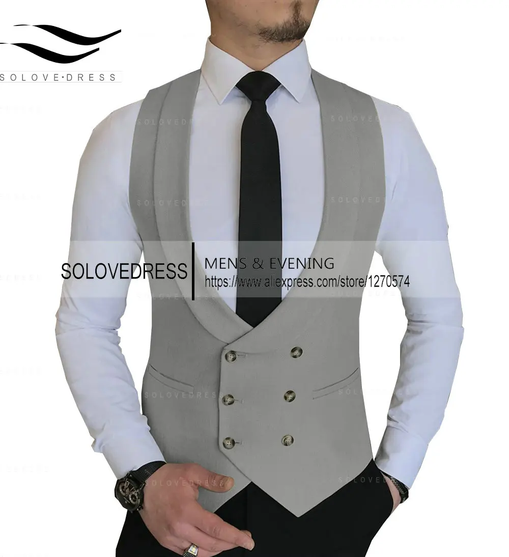 Black Men\'s Suit Vests Vintage Herringbone for Wedding Groomsmen Mens Waistcoat Vest