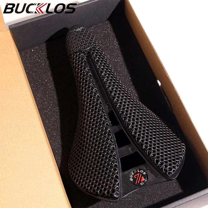 BUCKLOS 3D-Printed Road Bike Saddle Ultralight Nylon Carbon Fiber Gravel Bike Saddle Seat Ergonomic Hollow Design Bicycle Saddle