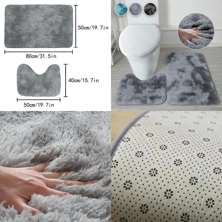 

2 шт. ковриков для ванной комнаты, противоскользящий коврик для ванной, впитывающий воду, коврик для пола, коврик для двери, домашний декор, серый цвет