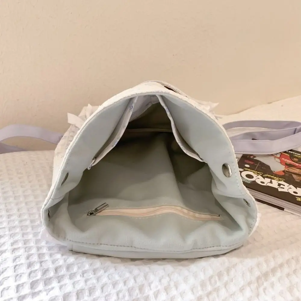 

Cat Shape Lace Flower Backpack Pinted Korean Style Nylon Shoulder Bag Student Girl Book Bag Large Capacity Floral Handbag Travel