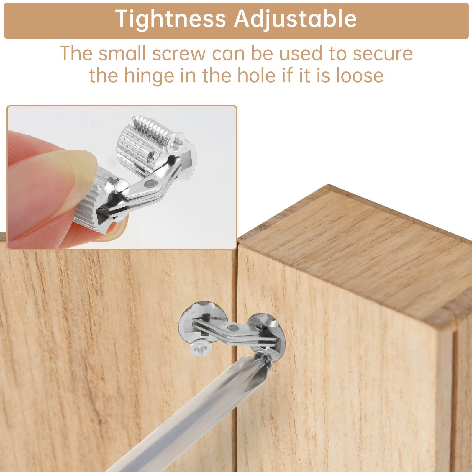 8 Pcs 8mm Copper Barrel Hinges Hidden Concealed Brass Cabinet Door Furniture Hinges for DIY Jewelry Box with Magnets Drill Bit
