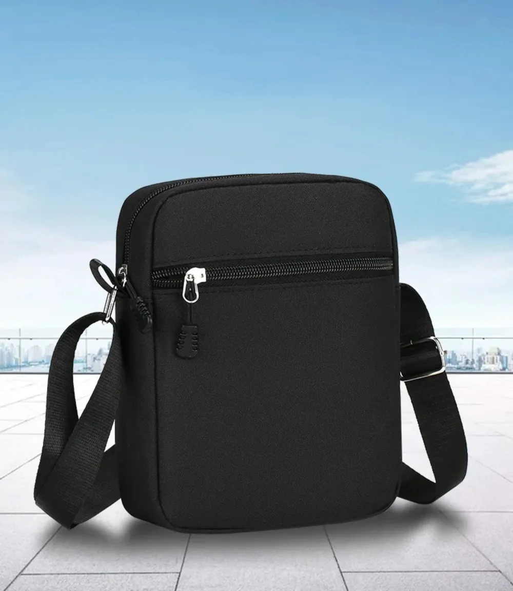 Simple Casual Mini Crossbody Bag Men Nylon Small Shoulder Bag For Men Oxford Black Messenger Side Sling Bag Husband Chest Bag image 5