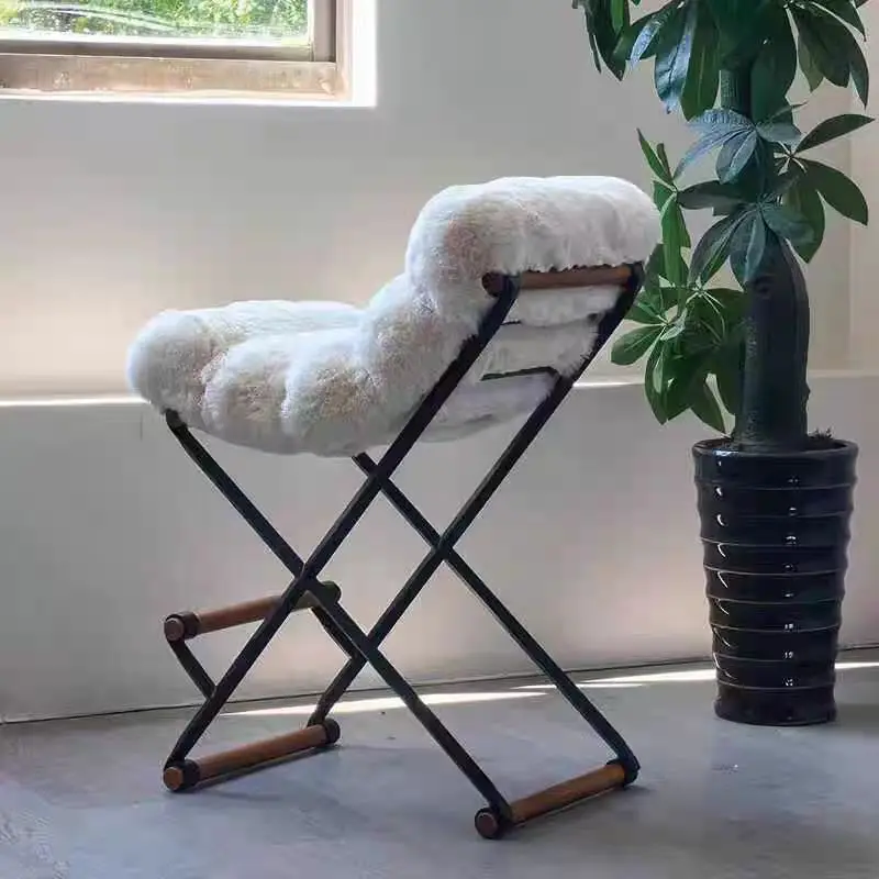 

Home roll stool model room private house villa light luxury metal chair
