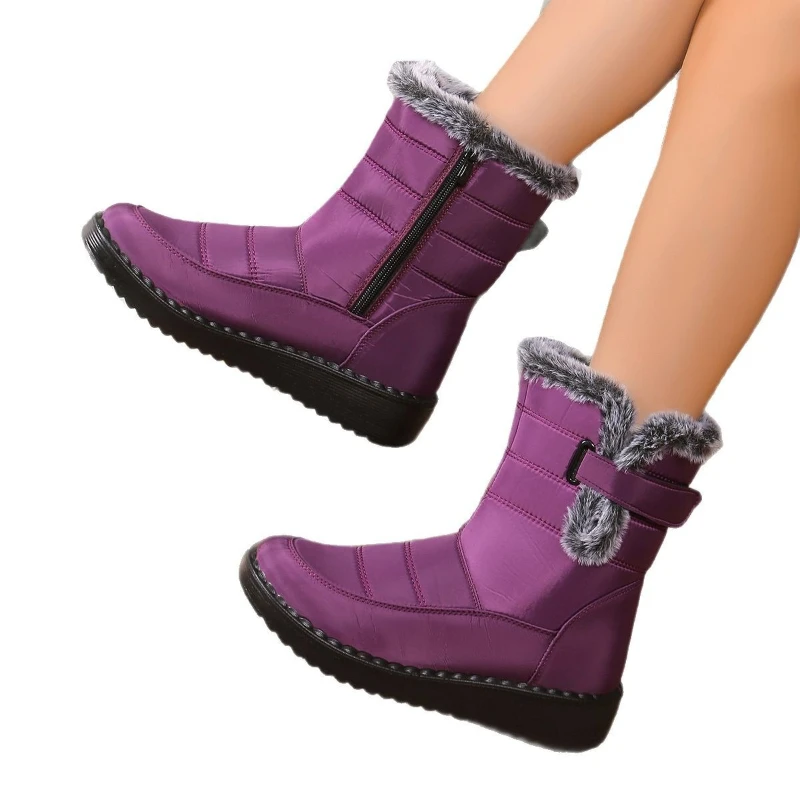 

Ladies Snow Boots Woman Festival Gifts Shoes Platform Shoes Woman Solid Mid Women High Boots New Botas Mujer Winter Ladies Boots