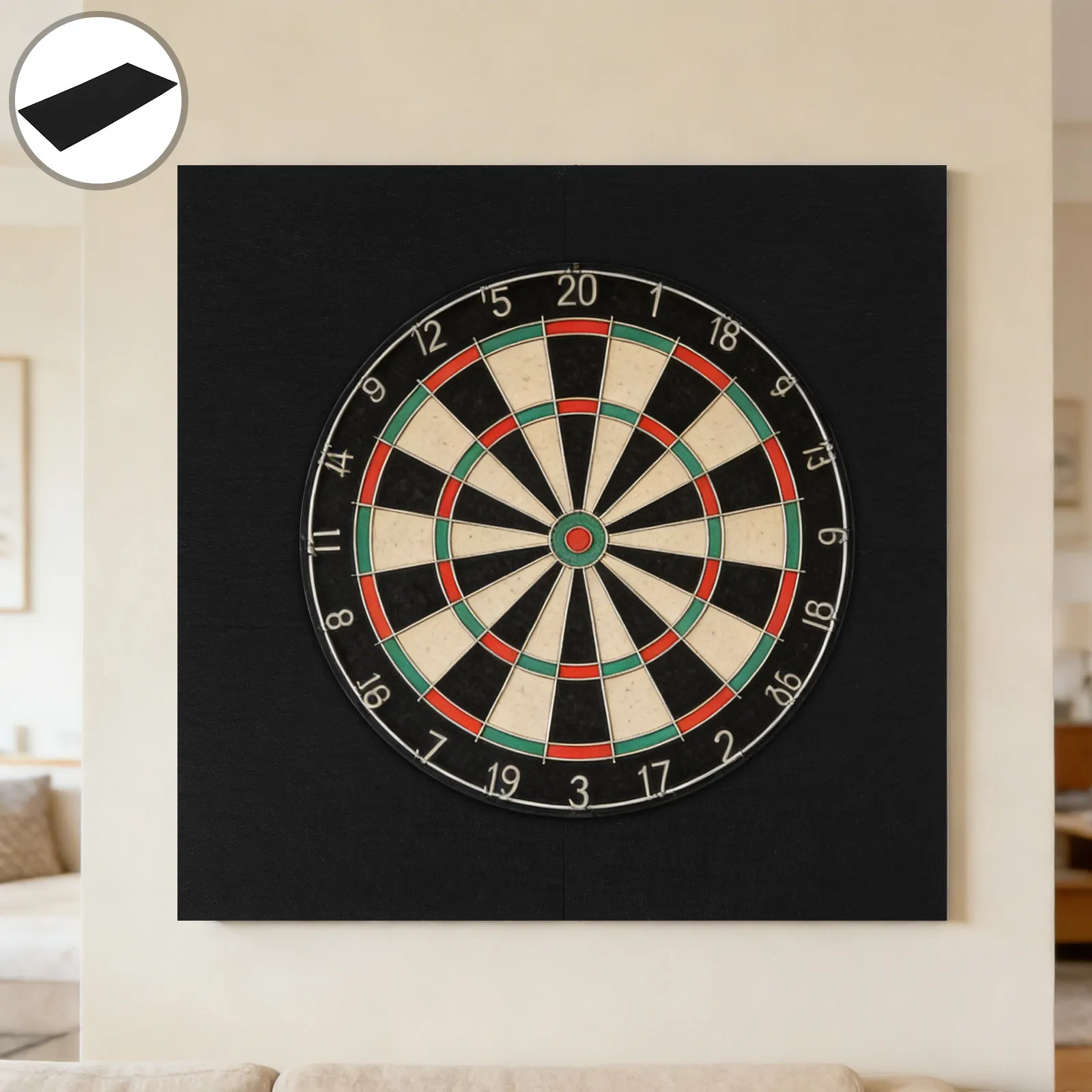 

2Pcs Dart Board Wall Protector Felt Backing Tiles Self-Adhesive Square Dart Backer Panel for Game Room 23.62 X 11.81 Anti