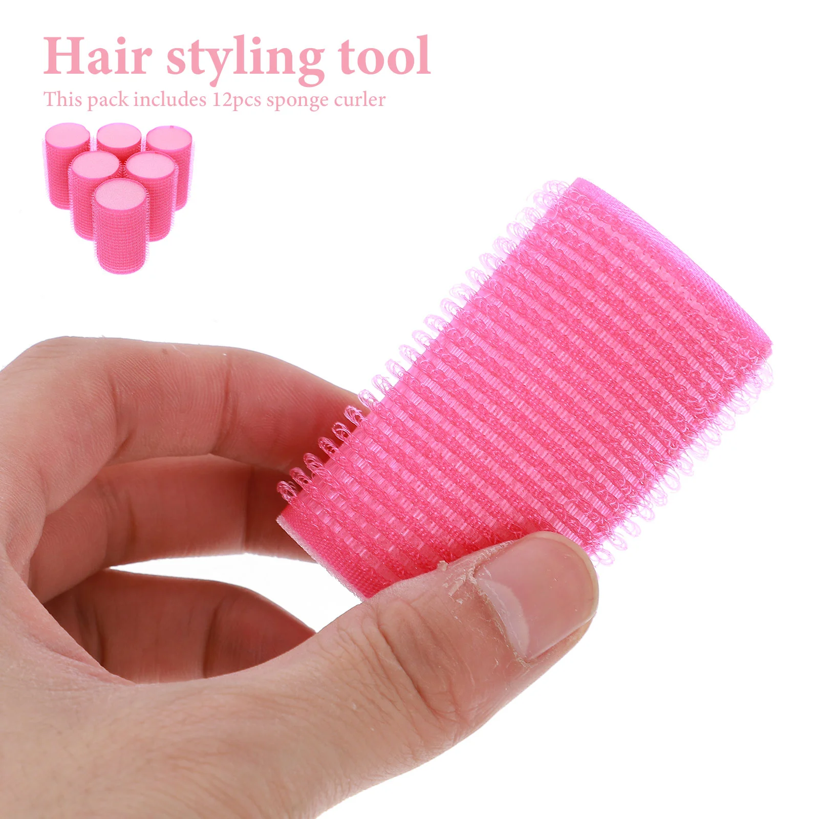 12 Pcs Self Adhesive Curler for Women Styling Tool Sponge Stick Temporary Curling Rollers Hair Curling Sponge Rollers Hair