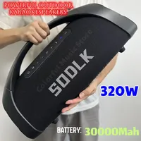 320W High-Power Outdoor Home Party RGB/USB/TF Card Subwoofer 360 Surround Sound Karaoke Boombox SODLK Portable Bluetooth Speaker