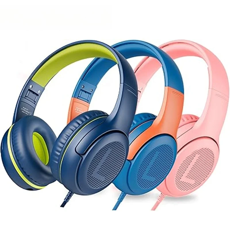 

Детские наушники Проводные гарнитуры для малышей с микрофоном Накладные наушники Складная конструкция-вкладыши для ПК, ноутбука