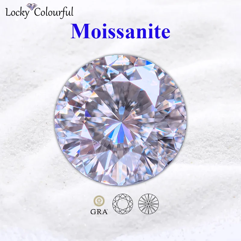 

Moissanite Round Shape Blue Flame Fire Color VVS1 with GRA Certificate Beads Charms DIY Jewelry Making Bracelet Main Materials