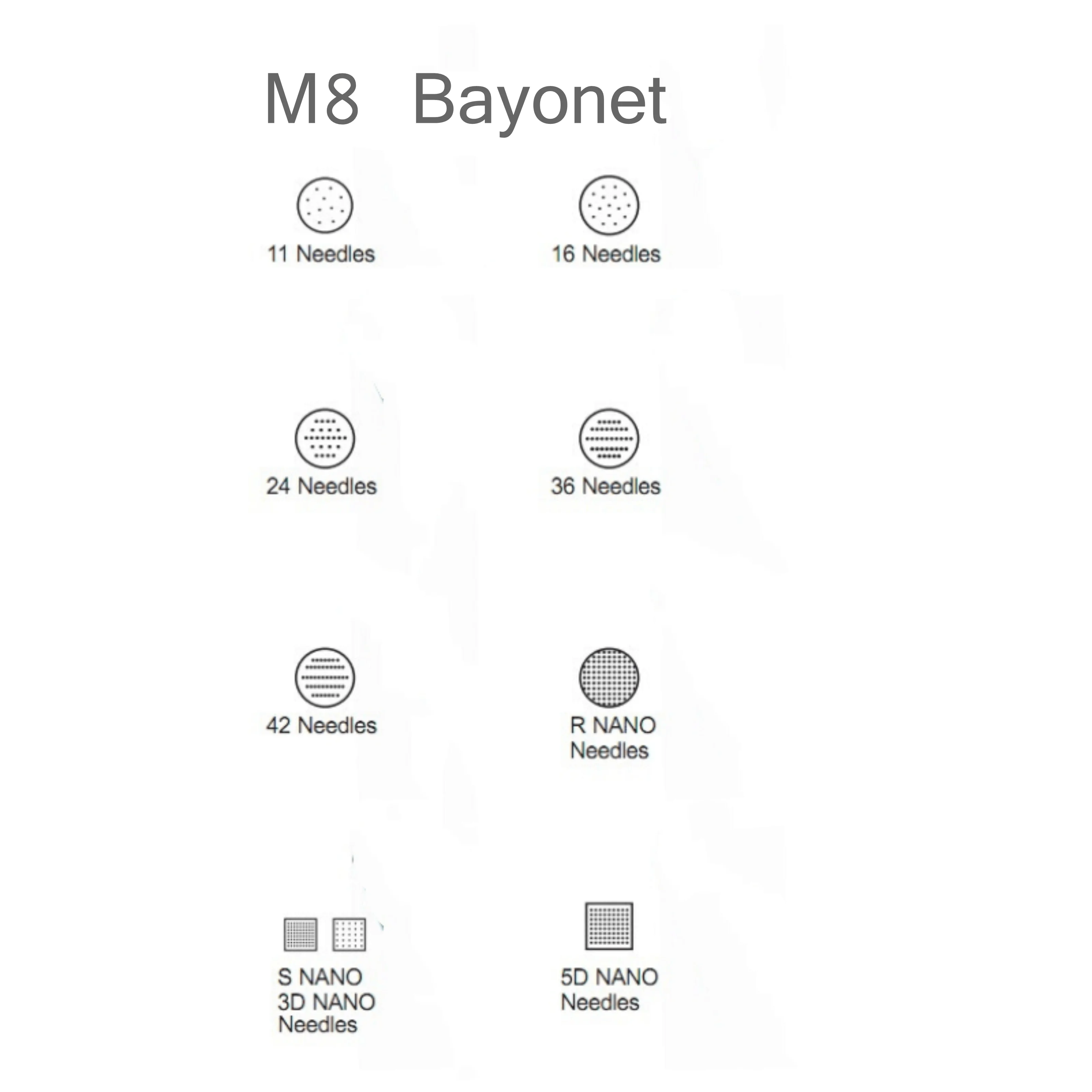 

M8 Sterile Disposable Packaging 11 /16/24/36/42 Tattoo Needles m8 Bayonet Nano Cartridges