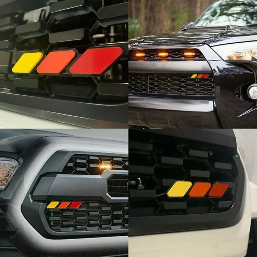 3 Colors Grille Badge fit For Toyota Tacoma Tundra 4Runner TRD Highlande Rav4 CHR Strip Air Inlet Auto Car Accessories 1pc