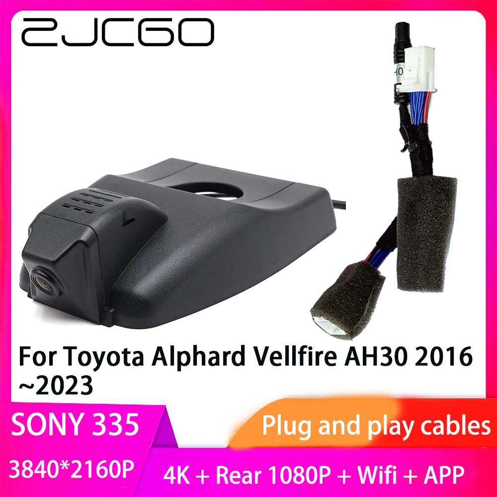 

ZJCGO Plug and Play DVR Dash Cam 4K 2160P Video Recorder For Toyota Alphard Vellfire AH30 2016~2023