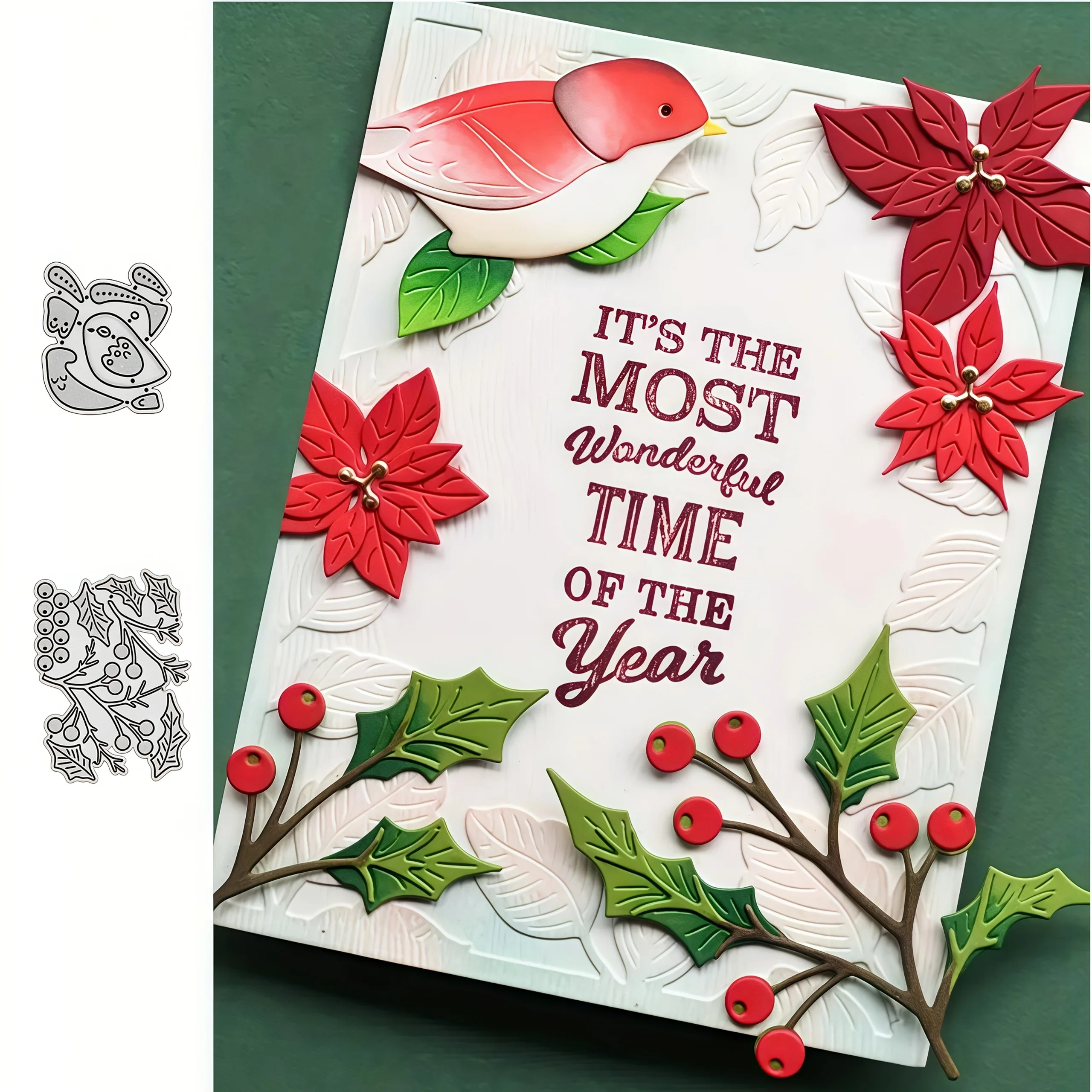 2025, neue Feiertagsgeschälte und Vogel-Metallschneideschablone für Scrapbooking, DIY-Karten, Fotoalben, handgefertigte Dekorationen