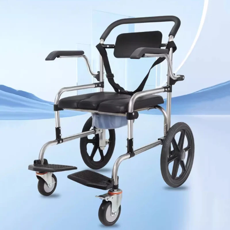 Folding Toilet Bathroom Chair Elderly Portable Medical Wheels Stool Space Saving Bedroom Disabled Plegable Home Furniture