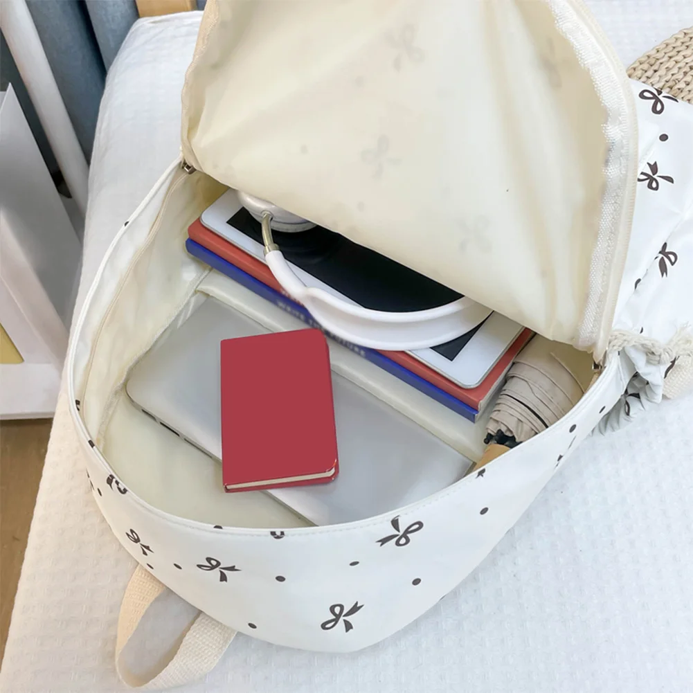 Korean Version Student Schoolbag Flower Student Shoulder Bag Lightweight Student Schoolbag Versatile Rucksack Bowknot Backpack