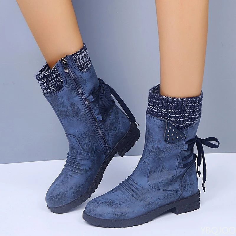 Zapatos de algodón gruesos y cálidos para mujer, zapatos elegantes minimalistas antideslizantes y resistentes al desgaste, botas cortas versátiles a la moda para invierno