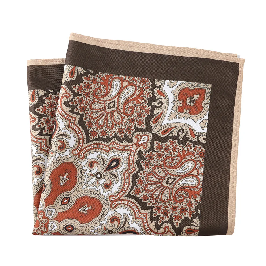 Vintage Paisley Dot Print Pocket Square for Men
