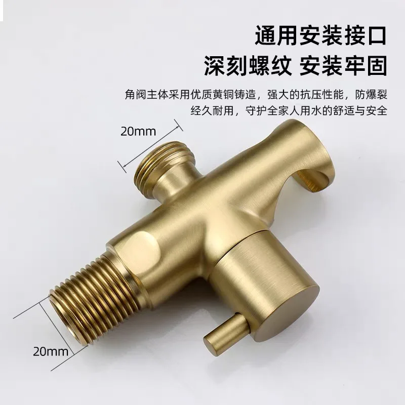 OvO Store Toilet Significant Other Flushing Spray Gun Toilet High Pressure Water Gun Nozzle Household Full Copper Gold