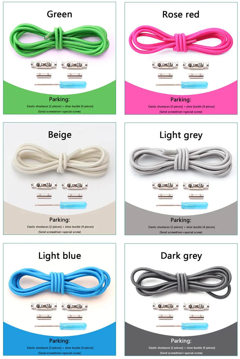1 Pair No Tie Shoelaces For Sneakers Elastic Shoelace Metal Spring Lock Man And Woman Shoe Accessories Lazy Shoe Laces 100cm