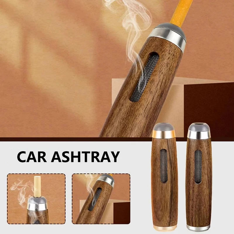 Dust-Free Smoking, Car Ash Collector, Wooden Car Portable Cigarette, Mobile Mini Ashtray Stand, A Gift For Men