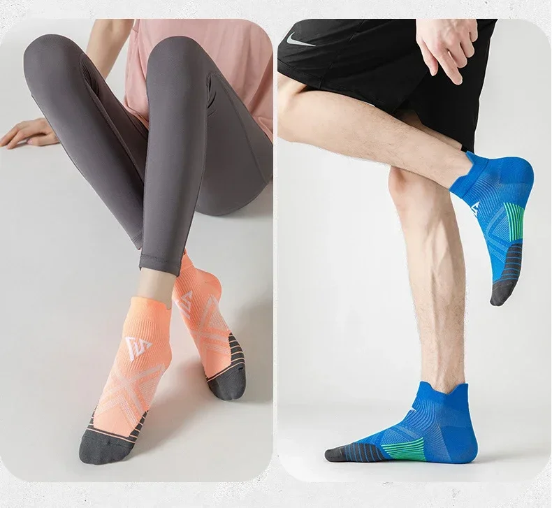 4 paare/los Frau männer Socken Kompression Atmungs Basketball Sport Radfahren Laufen Handtuch Socken Hohe Elastische Rohr Socken – Detail 17