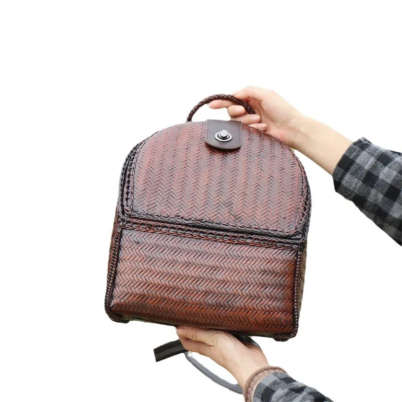 

Bamboo products backpack schoolbag old women's bag women's bag backpack