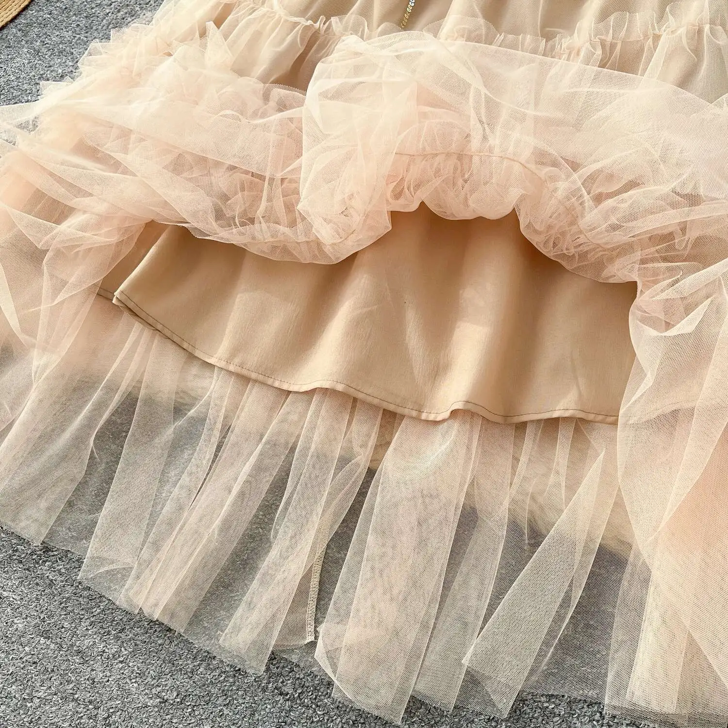 女性メッシュイブニングパーティードレス春夏スパンコール刺繍立体レース長袖ドレスヴィンテージロングローブ