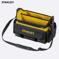 Stanley STST1-70718-Bolsa de herramientas abierta rígida, almacenamiento para piezas pequeñas, práctica, reparación de herramientas de trabajo, 600 deniers, 12