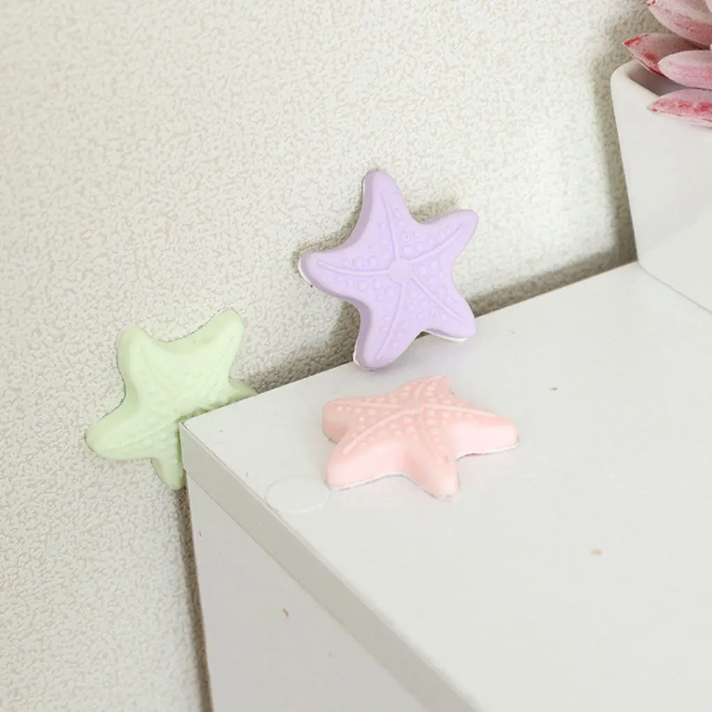 4pcs Silicone Anti-Collision Pad Door Rear Handle Wall Crash Proof Coushion Starfish Shape