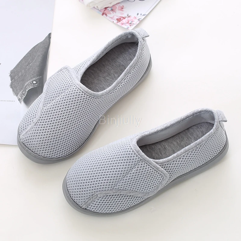 Women Shoes Home Soft Mesh Breathable Pregnant Slippers anti-slip Diabetic Arthritis Edema Slippers for Expectant Mom Extra Wide