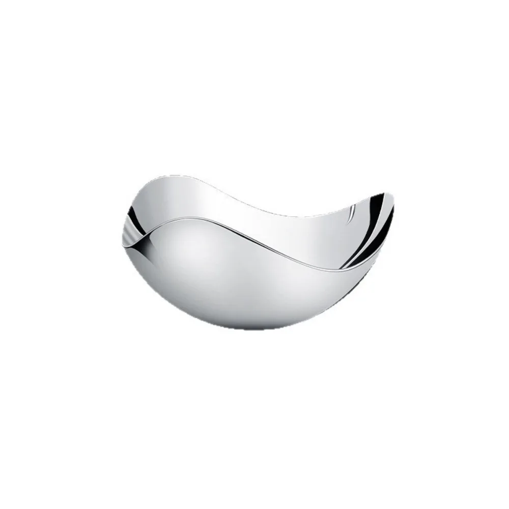 304 Stainless Steel Salad Fruit Plate Triangular INS Petals Serving Bowl Light Luxury Modern Table Plate Living Room