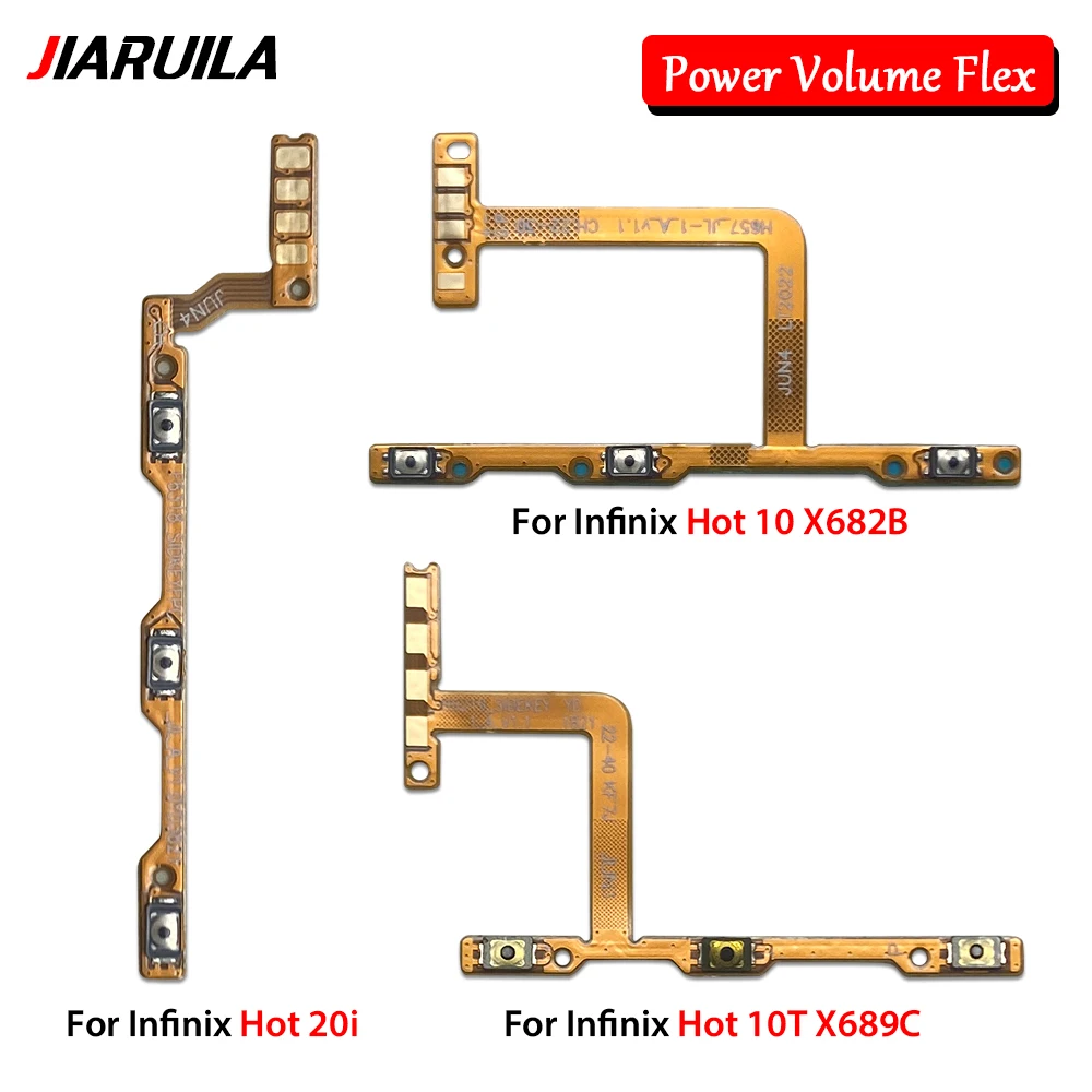 50Pcs For Infinix Hot 10 Play Hot 50i X6531 Hot 8 Lite X650 Hot 10t Hot 11 Play 11s New Power Volume Button Internal Switch Flex