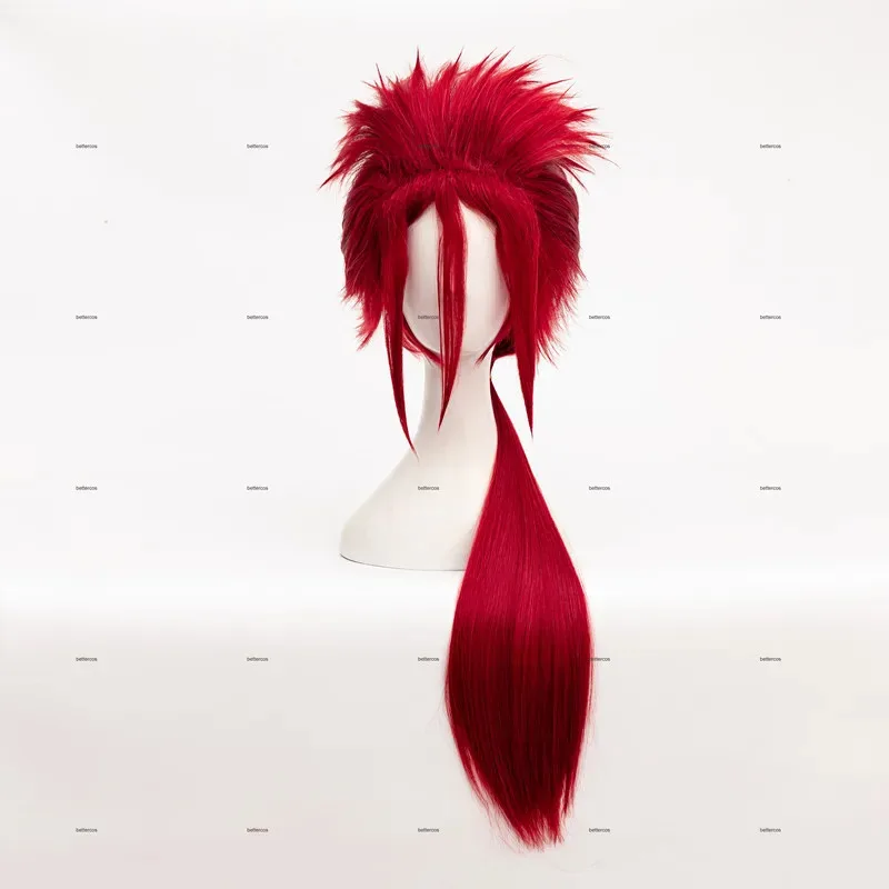 

FF7 Final Fantasy VII FFVII Reno 75 см красный длинный высокотемпературное волокно для косплея парик + шапочка для парика