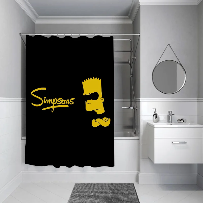 The Simpsones Bathroom Shower Curtains for the Home Shade Curtain Accessories Bath Bedrooms Waterproof Fabric Opaque Products