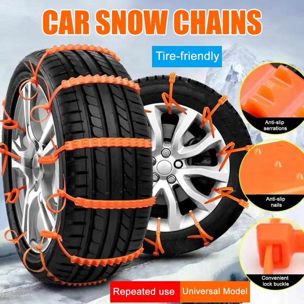 20/30Pcs Car Snow Chains Superior Traction Quick Easy Installation Zip Tie Mounted Tire Snow Chains Fit for 6.5-10.5 Inch Tires