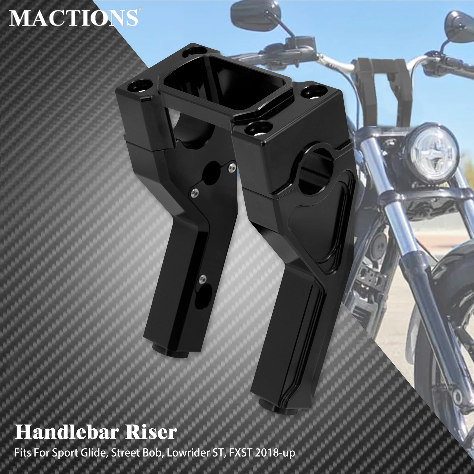 8 inch Motorcycle Handlebar Risers Handle Bar Clamp Extension For Harley  Street Fat Bob FXBB Sport Glide Lowrider ST 2018-2023