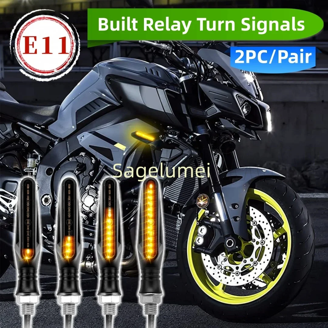 Motorcycle E11 Led Turn Signals Directional Indicators Flashing Rear Tail Brake Flasher Light Stop Signal Light Motorcycle Lamp