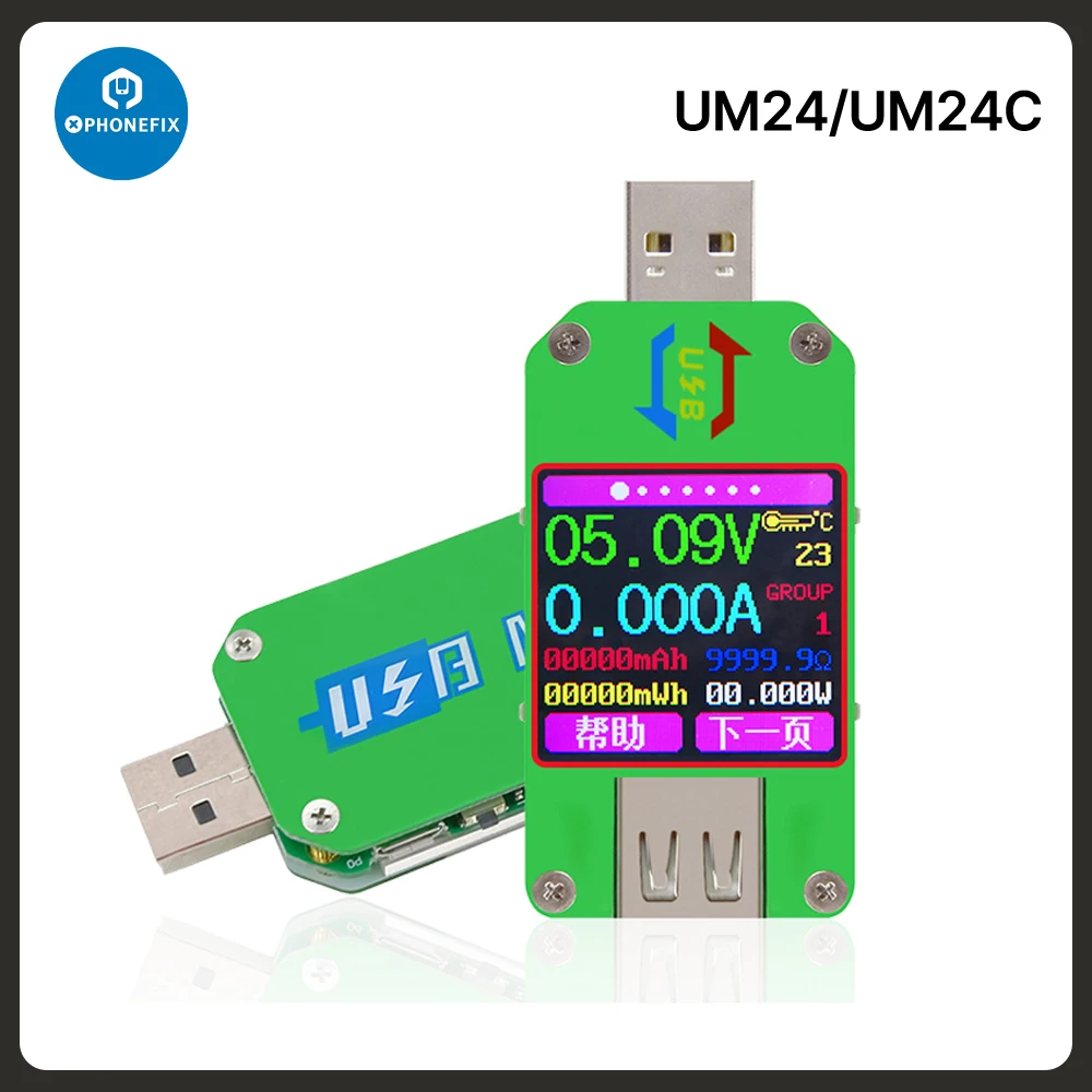 UM34/UM34C UM24/UM24C UM25/UM25C DC Voltmeter Ammeter Voltage Current Tester Voltage battery Charge Measure APP USB 3.0 Tester