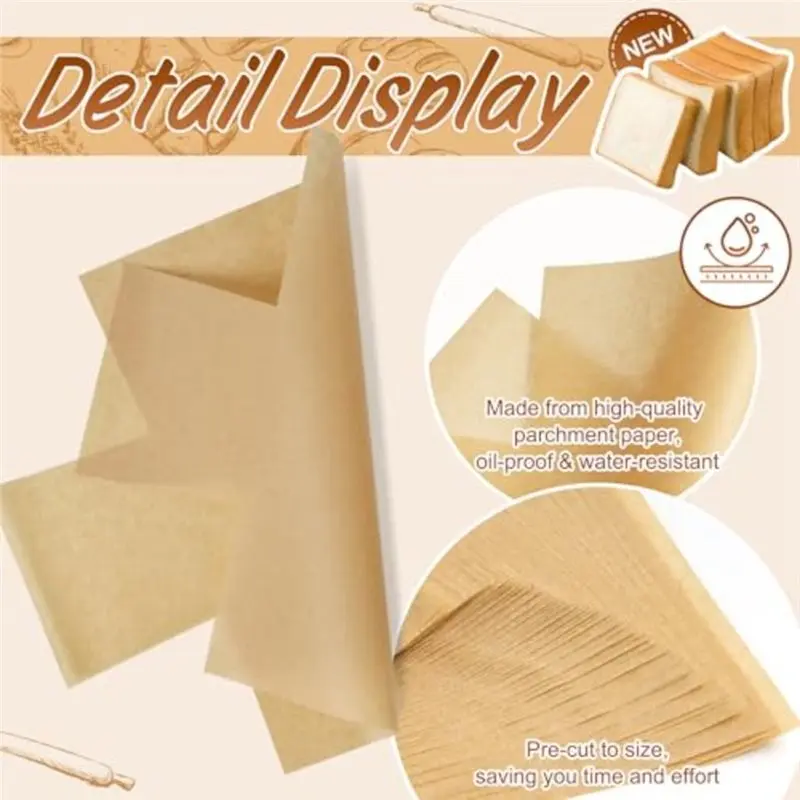 EYFL-Loaf Pan Liners(100 Pcs), 6X3 In Size, Pre-Formed, Food Grade Parchment Paper For Baking Bread, Disposable Non-Stick Sheets