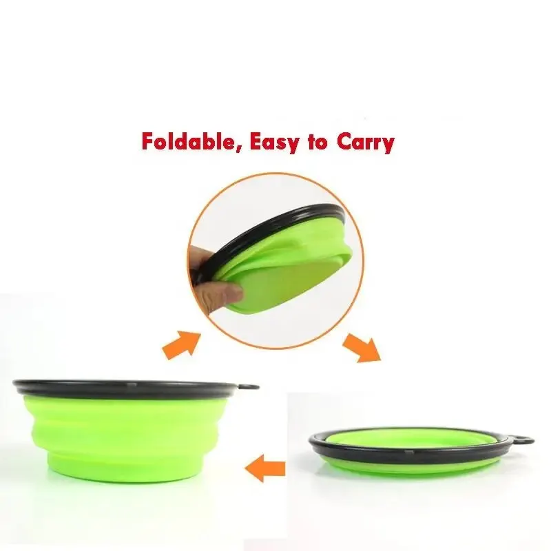 Hot Selling Camping Travel Portable Folding Dog Pet Food Water Bowl