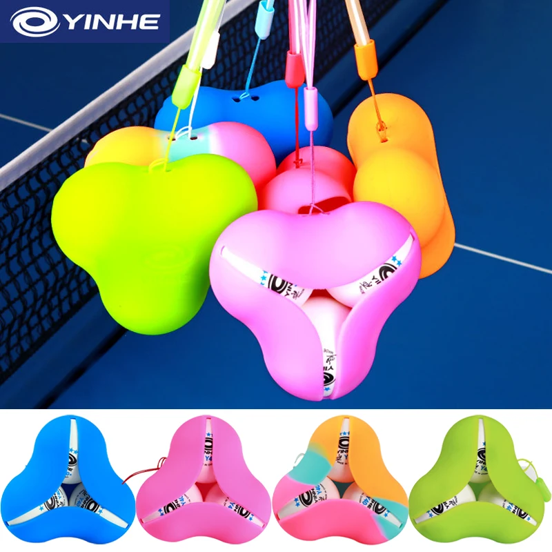 YINHE Silicone 3PCS Table Tennis Balls Storage Box Portable Safe Multi-ball Storage Box Cases For Sport Training Accessories