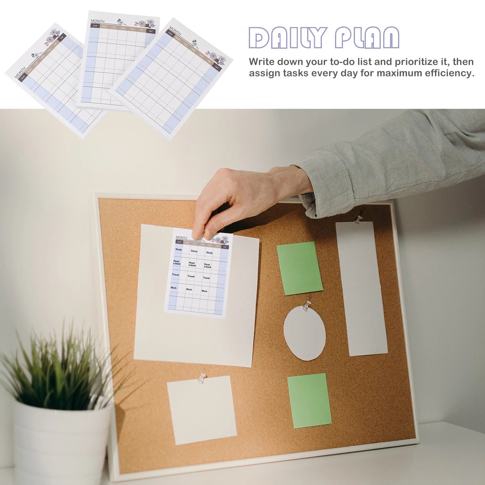 

10pcs Weekly Planner Notepads Smooth Writing Schedule Paper Memo Pads Simple Design Time Stationery To-Do