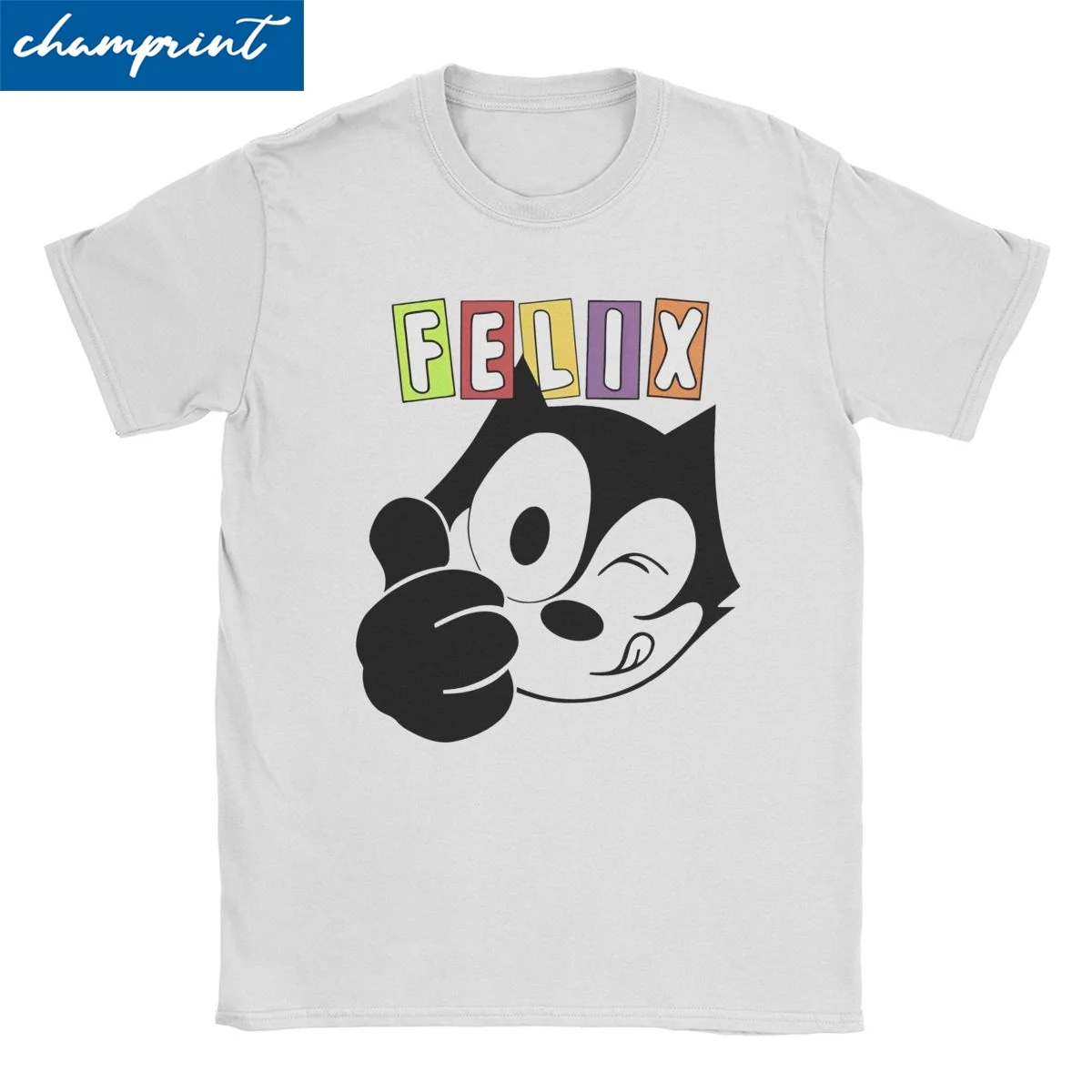 Animals Pets Cartoon Tv Shows Men Women T Shirts Cat  F-Felix Fashion Tee Shirt Short Sleeve T-Shirt Pure Cotton Gift Idea Tops