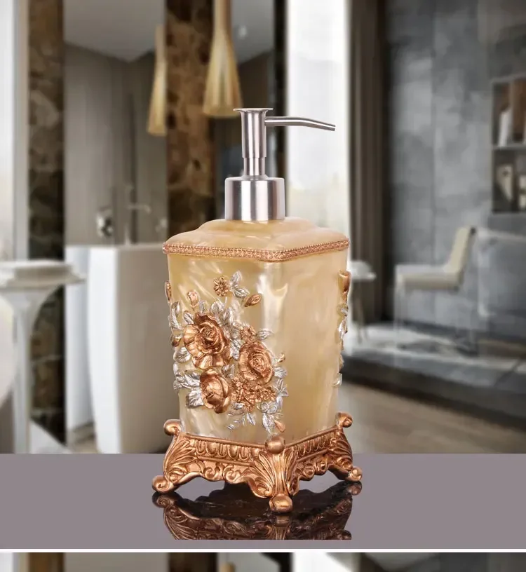 European Resin Soap Dispenser Bathroom Shampoo Shower Gel Bottle Wristband Hand Dispenser Home Accessories Liquid Container