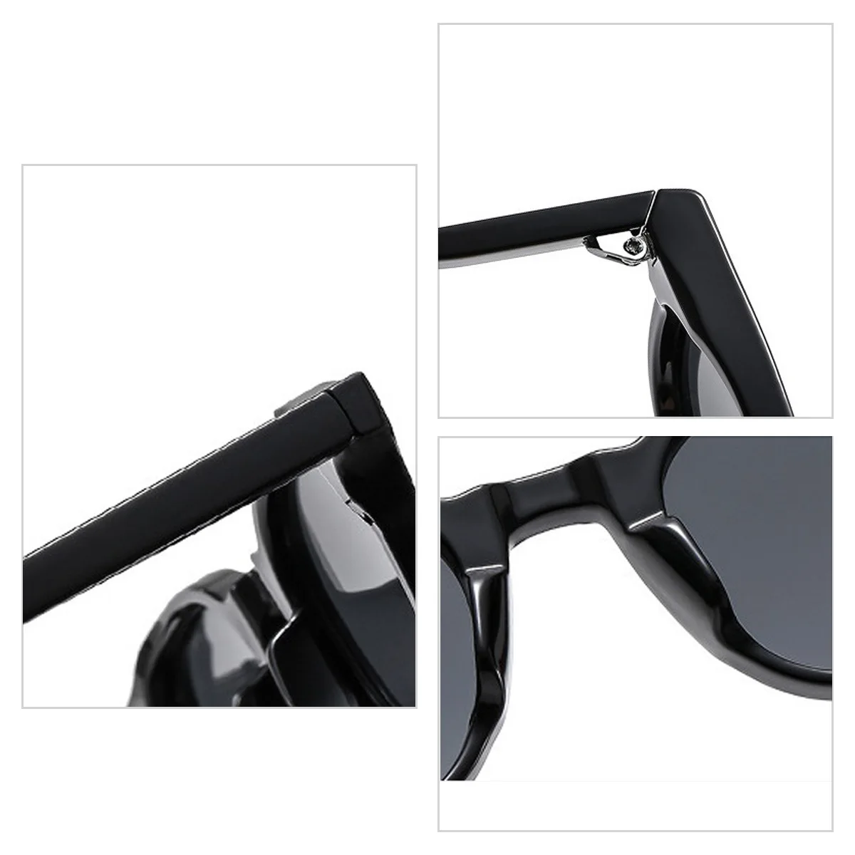 Okulary przeciwsłoneczne Canbe Cross-border Square, modne, luksusowe, damskie i męskie, retro, czarne oprawki, UV400m, okulary z ozdobnymi elementami.